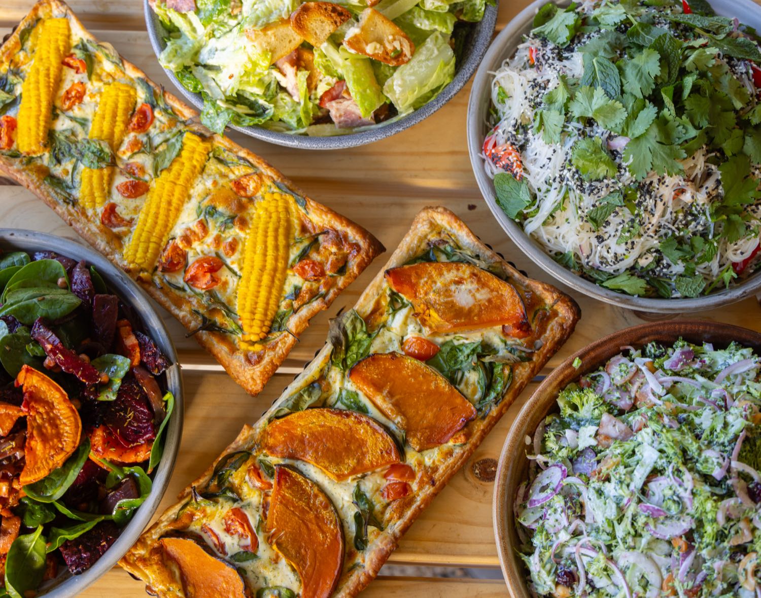 A spread of In a Pickle's handmade catering