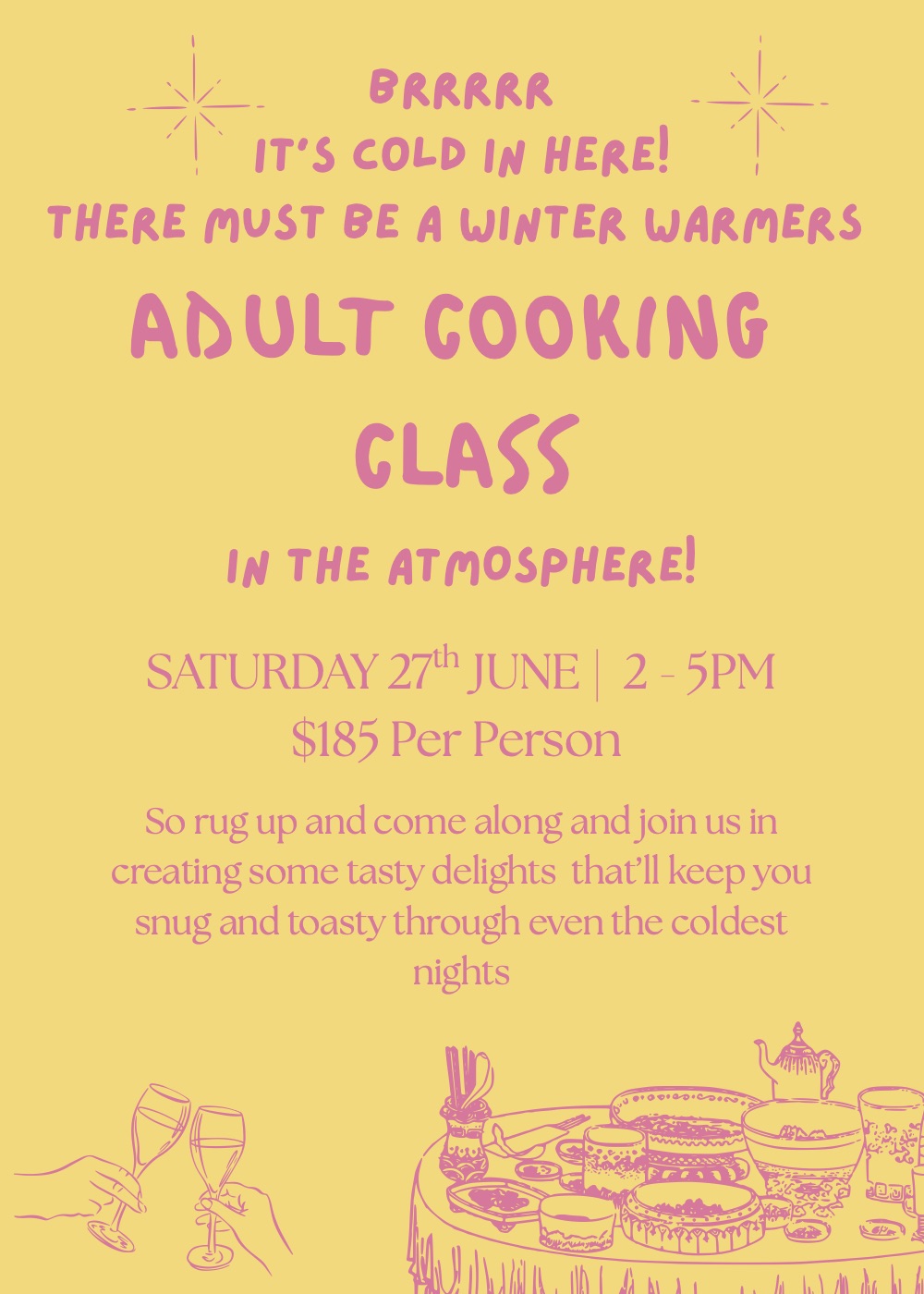 Winter Warmer Cooking Class poster